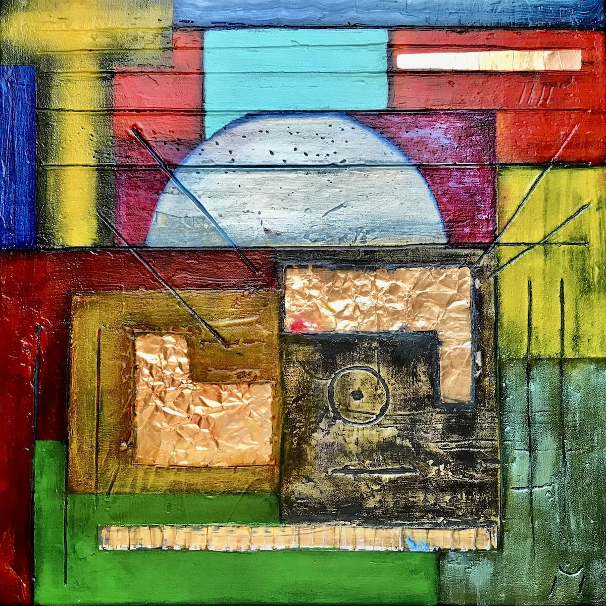 Abstraktes Acrylbild #12 Indiana Jones - Fertig - Tageslicht